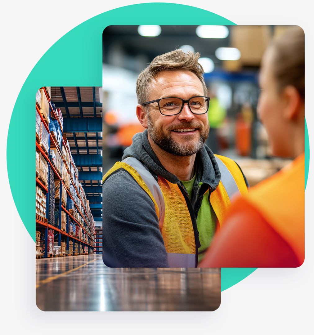 Worker smiling